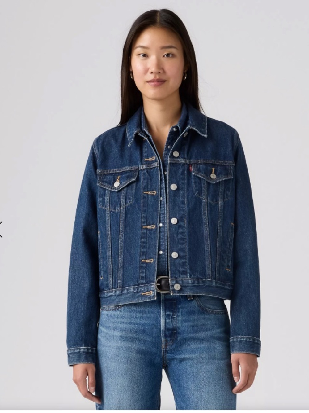 Levis Original Trucker Jean Jacket in Dark Blue Denim